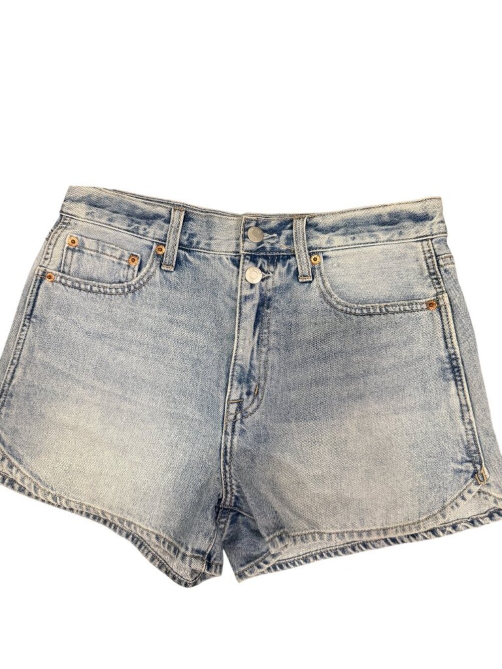 Pistola Denim High Rise Shorts Light Wash - 27- MSRP $148